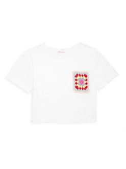 Design History Girl's Short-Sleeve Crop Top Shirt For Kids