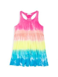 Design History Little Girl's Rainbow Tie-Dye Dress For Kids