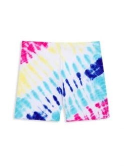 Design History Little Girl's & Girl's Tie-Dye Bike Shorts For Kids