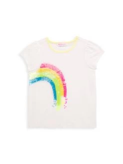 Design History Little Girl's Sequin Rainbow T-Shirt For Kids
