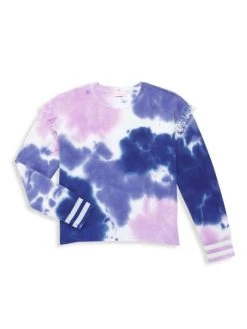 Design History Girl's Ruffled Tie-Dye Sweatshirt For Kids