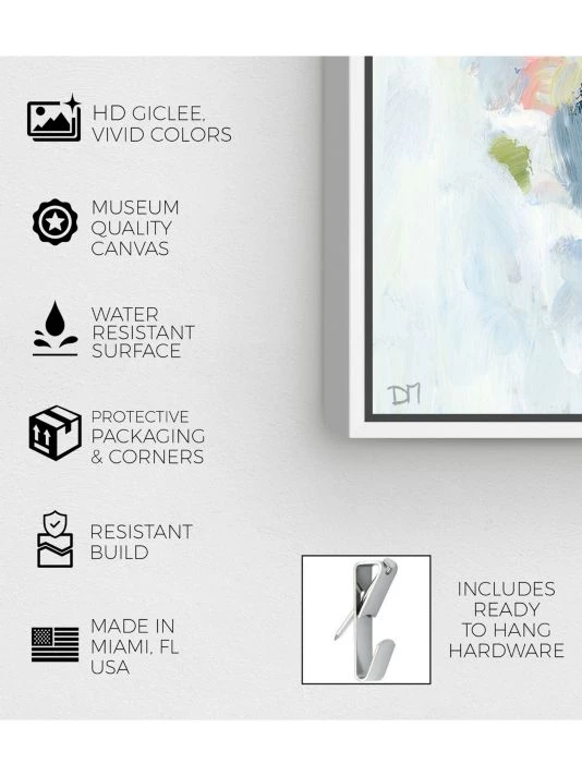 Oliver Gal My Happiness Abstract Framed Canvas Art - Image 3