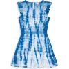 Design History Girl's Tie-Dye Print Cap Sleeve Dress For Kids