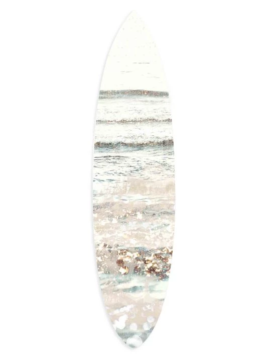 Oliver Gal Coastal Jeweled Waters Surfboard Wall Art