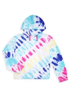 Design History Little Girl's & Girl's Rainbow Tie-Dye Hoodie For Kids