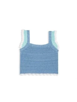 Design History Girl's Picot-Trim Cropped Top For Kids