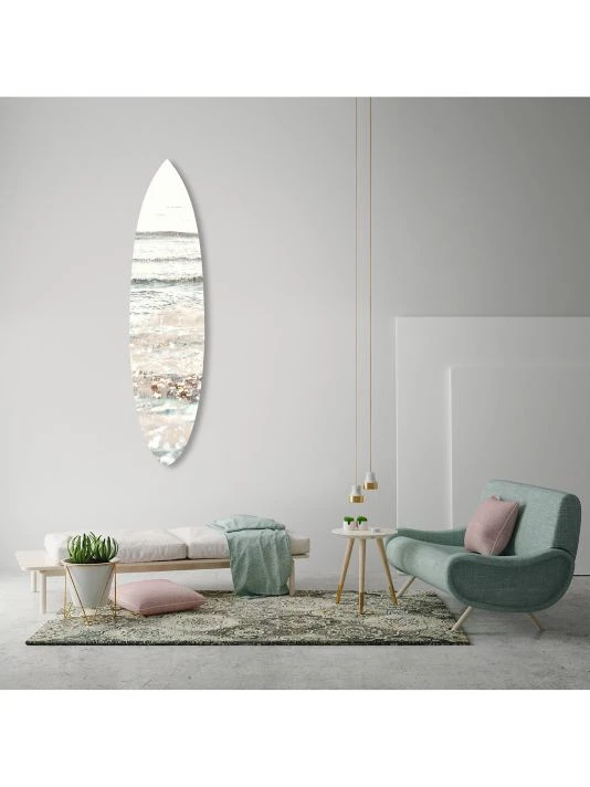 Oliver Gal Coastal Jeweled Waters Surfboard Wall Art - Image 2