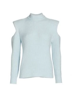 Design History Ribbed Cold-Shoulder Sweater Mountain Air