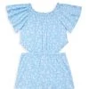 Design History Girl's Cutout Floral Romper For Kids