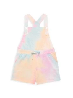 Design History Little Girl's Tie-Dye French Terry Romper For Kids