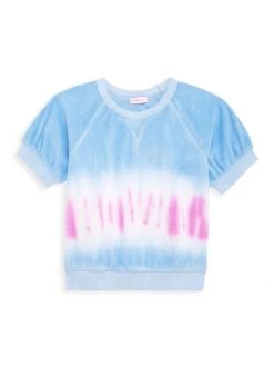 Design History Girl's Tie-Dye Velour Top For Kids