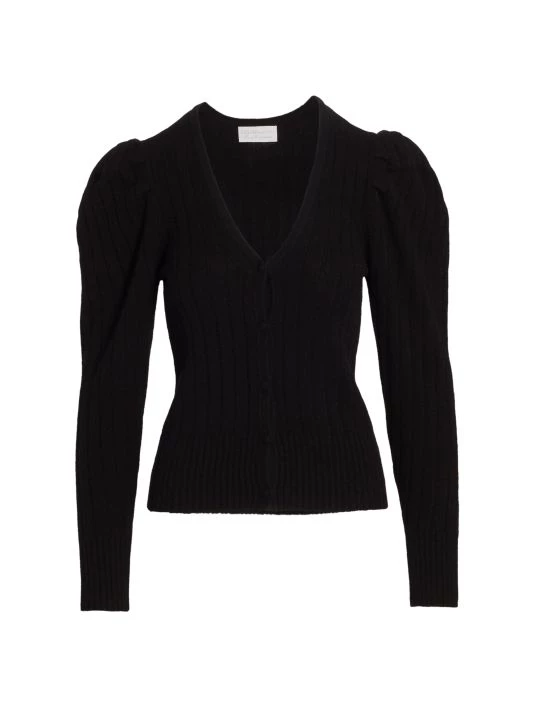 Design History Puff-Sleeve Cashmere Cardigan