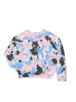 Design History Little Girl's & Girl's Crop Tie-Dye Sweater For Kids