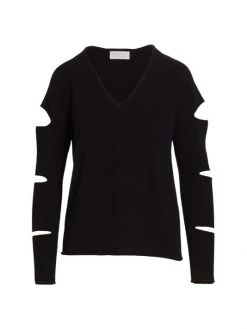 Design History Cashmere Cut-Out Sweater Ruby